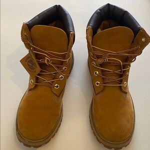 Timberland Tan Waterproof Boots with Yellow Laces